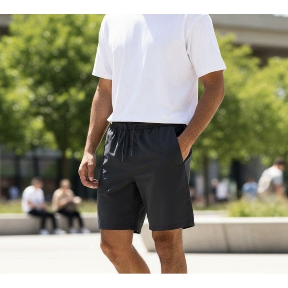 Lululemon Surge Mens Large 34" Athletic Lined Running Shorts Black Athleisure